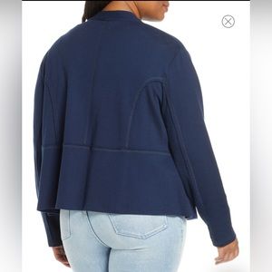 Caslon Drape Collar Knit Blazer - Black - 2X